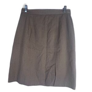Bridgetown Collection Vintage Light Brown 100% Wool Aline Knee Length Skirt‎ 14*